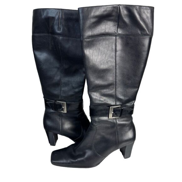Nine & Co Shoes - Nine‎ & Company Black Knee 17" High Boots Zipper Sides 6.5 M Y2K 90’s Vibe